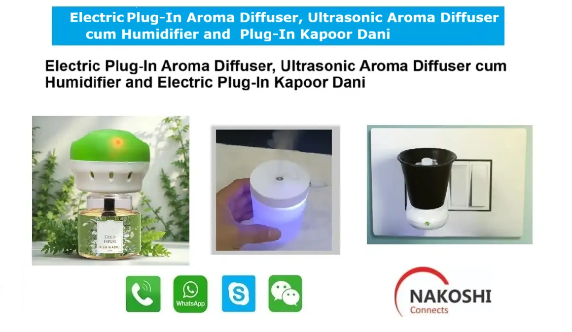 Electric Plug-In Aroma Diffuser, Ultrasonic Aroma Diffuser cum Humidifier,Electric Plug-In Kapoor Dani
