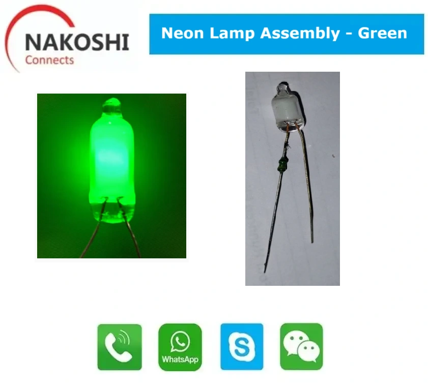 Green Neon Lamp Assembly for rocker switches and signal lamps