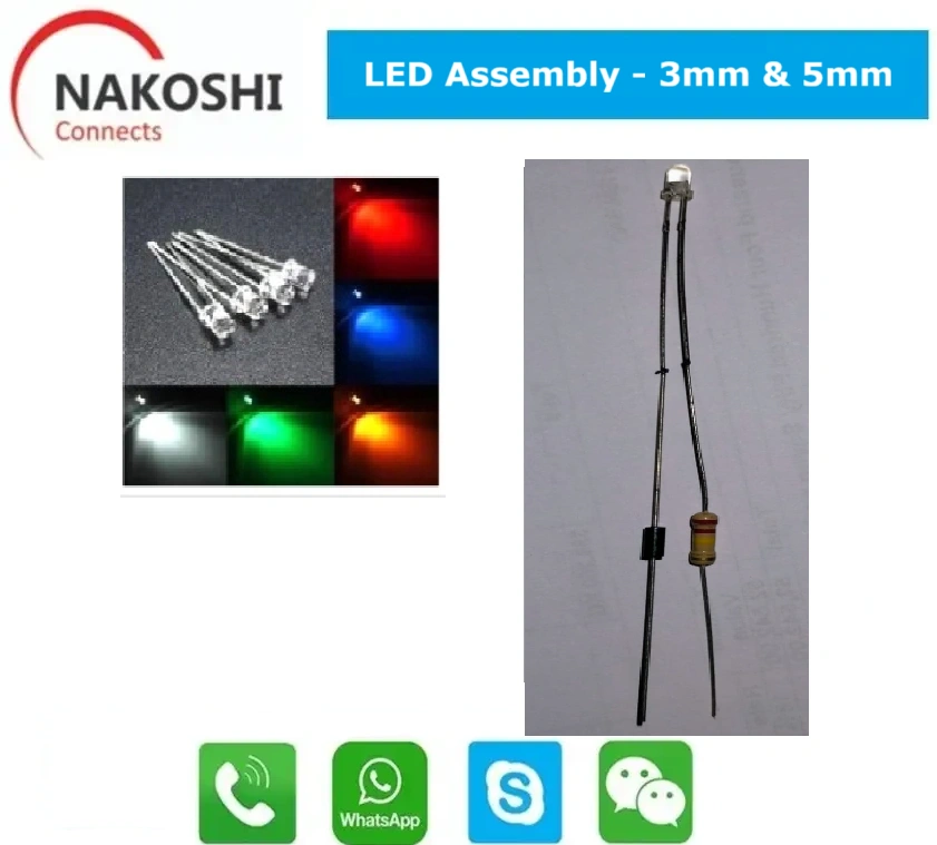 LED Assembly LED Light Indicator 3mm and 5mm for OEM applications