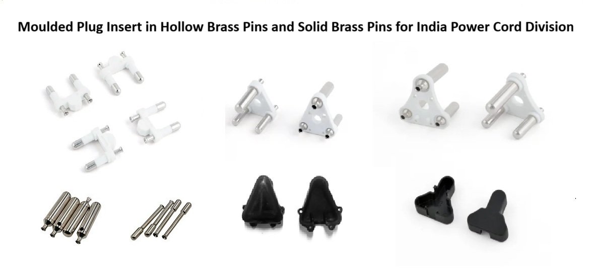 Moulded Plug Inserts with Hollow and Solid Brass Pins