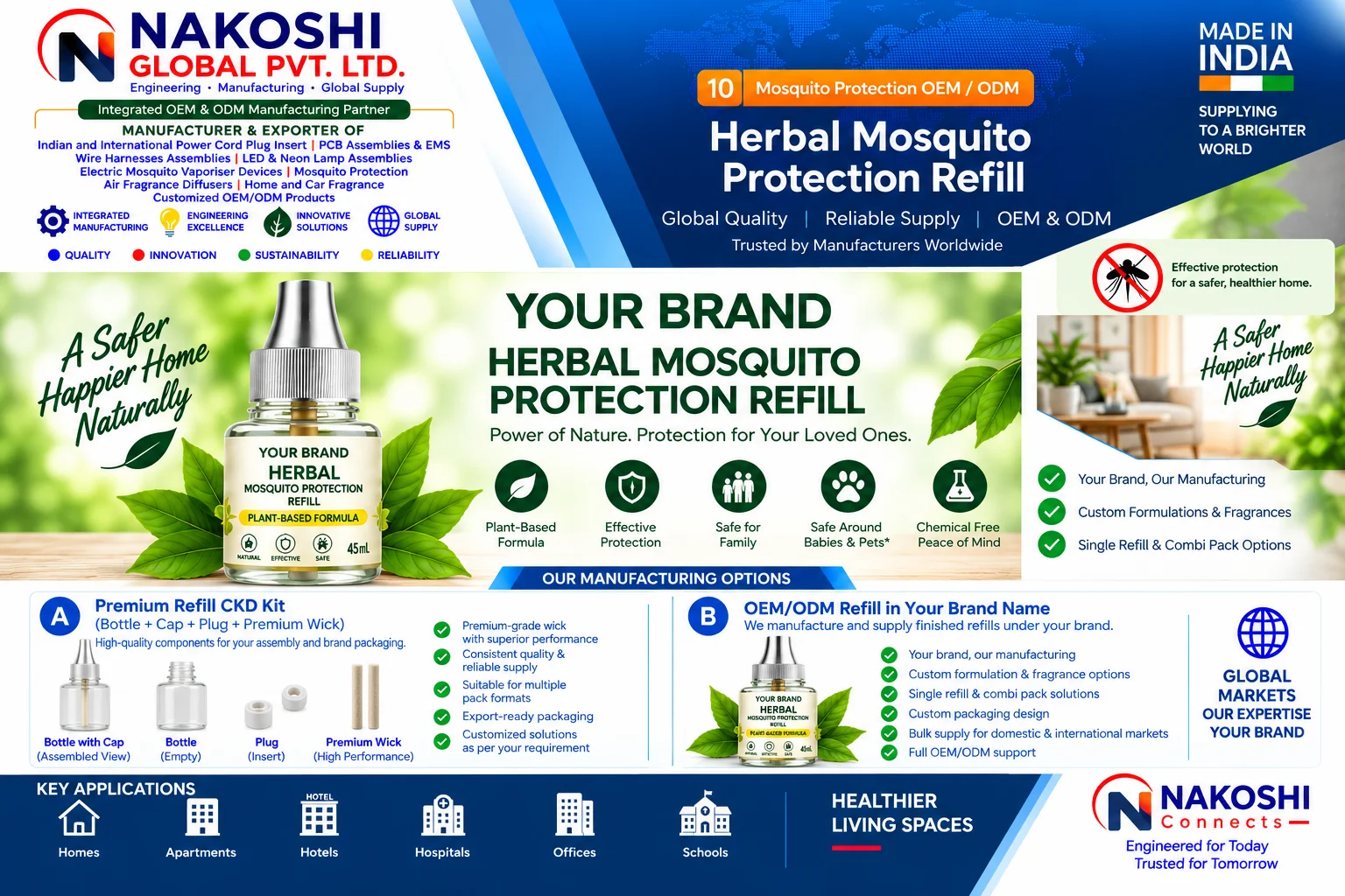 Herbal Mosquito Protection Liquid Refill - Nakoshi Global OEM and ODM manufacturing