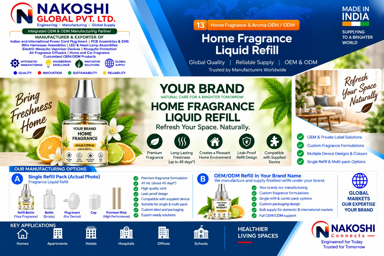 Home Fragrance Liquid Refill - Nakoshi Global OEM and ODM manufacturing