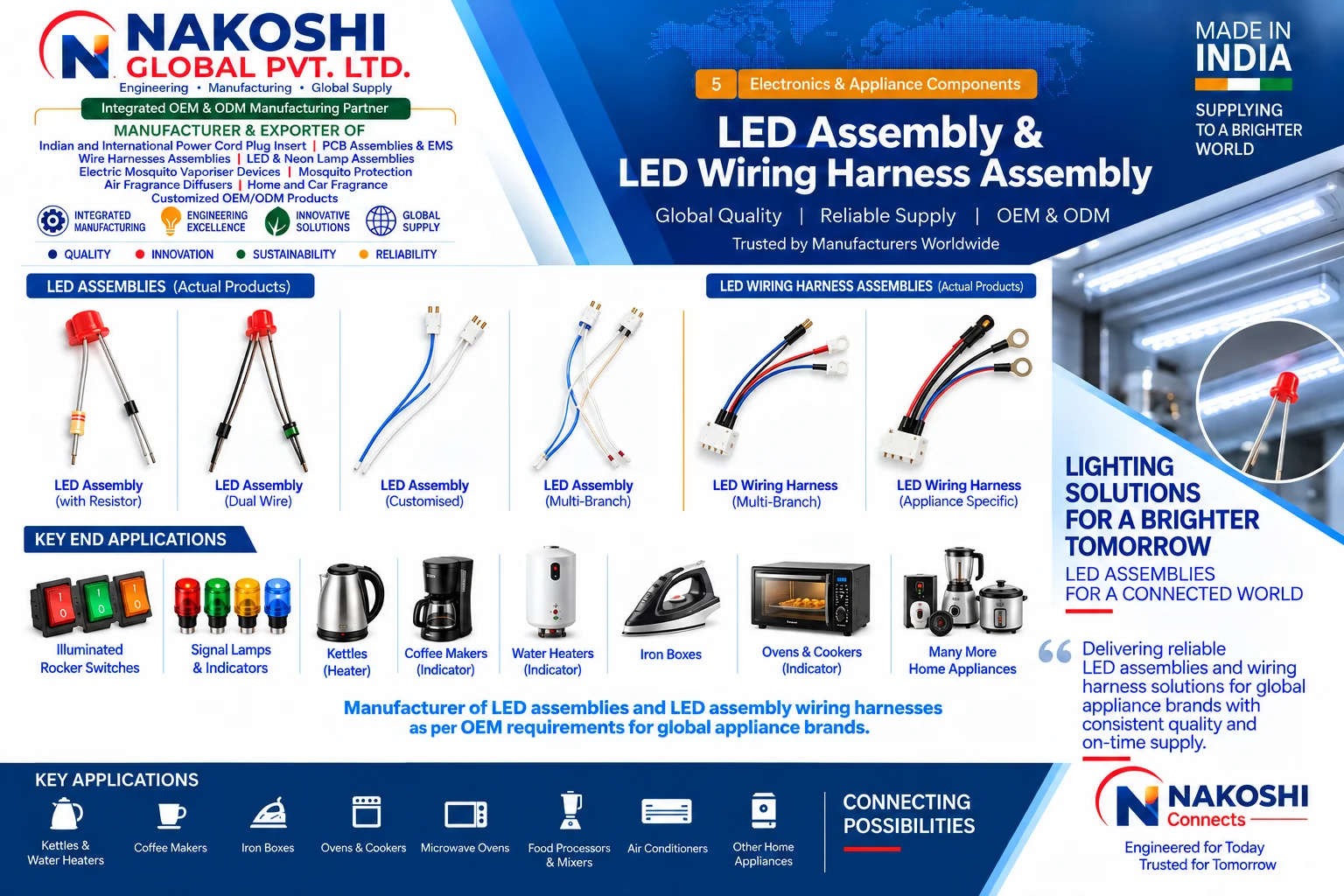 LED Lamp Assembly & LED Wiring Harness Assembly - Nakoshi Global OEM and ODM manufacturing